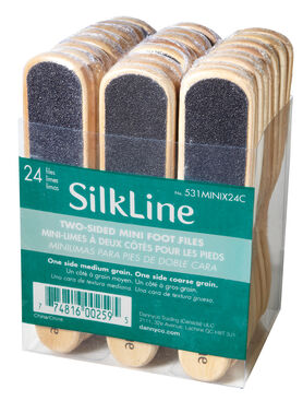 SILKLINE™ PROFESSIONAL TWO-SIDED MINI FOOT FILE WITH OAK WOOD HANDLE (24/pack), , hi-res