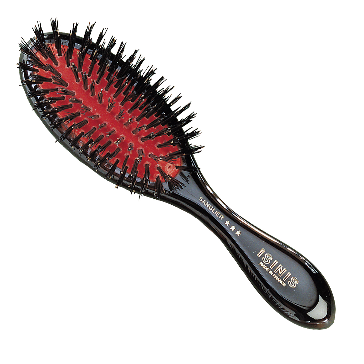 Small paddle brush with boar bristles and tortoise shell handle - ca ...